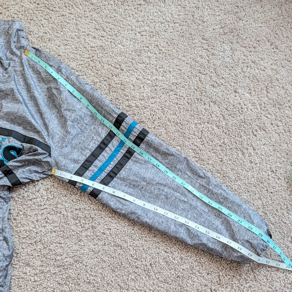 NFL Jacksonville Jaguars Gray Blue 1/4 Zip Pullover Windbreaker Jacket Medium - Picture 9 of 9